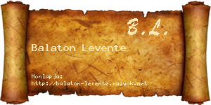 Balaton Levente névjegykártya