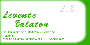 levente balaton business card